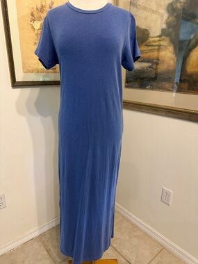 SUNDRY Heathered Blue Short-Sleeve Maxi Dress Size 2